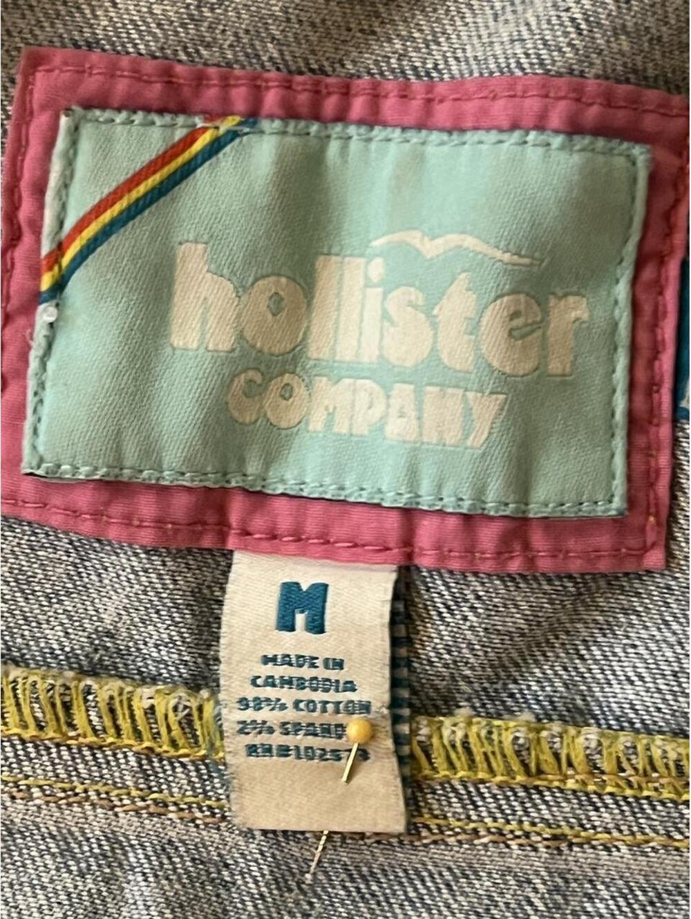 Vintage Y2K Hollister Preppy Light Wash Denim Jacket size medium 💙 - Picture 6 of 7
